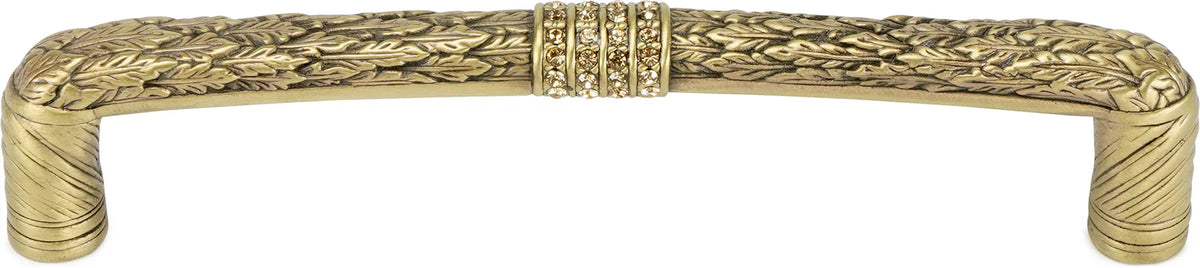 Nantucket Jewel 5'' cc Pull, Decorated With Swarovski® Lt. Colorado Crystal, Burnish Brass Finish 8499BB