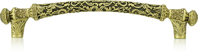6'' cc Glendale Court Pull, Lt. Colorado Crystal Burnish Brass Finish 8504BB