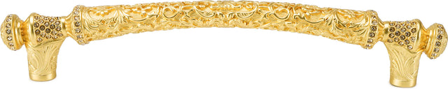 Glendale Court 6'' cc Pull, Decorated With Swarovski® Lt. Colorado Topaz Crystal, Satin Gold Finish 8504SG