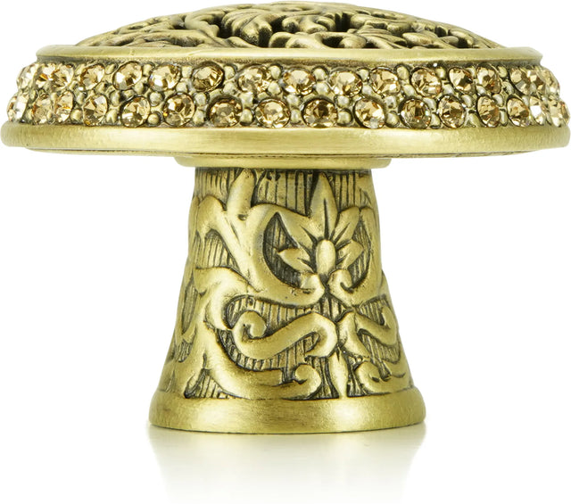 Glendale Court Knob, Lt. Colorado Crystal Burnish Brass Finish 8507BB