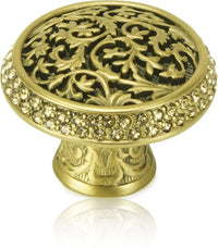 Glendale Court Knob, Lt. Colorado Crystal Florentine Gold Finish 8507FG