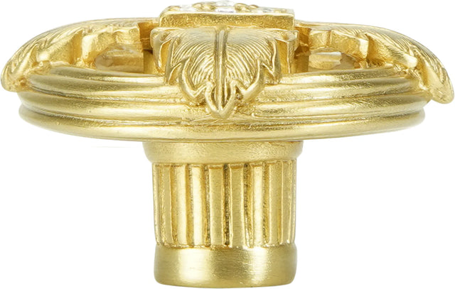 Hollis Knob, Decorated With Swarovski® Clear Crystal, Satin Gold 8513SG