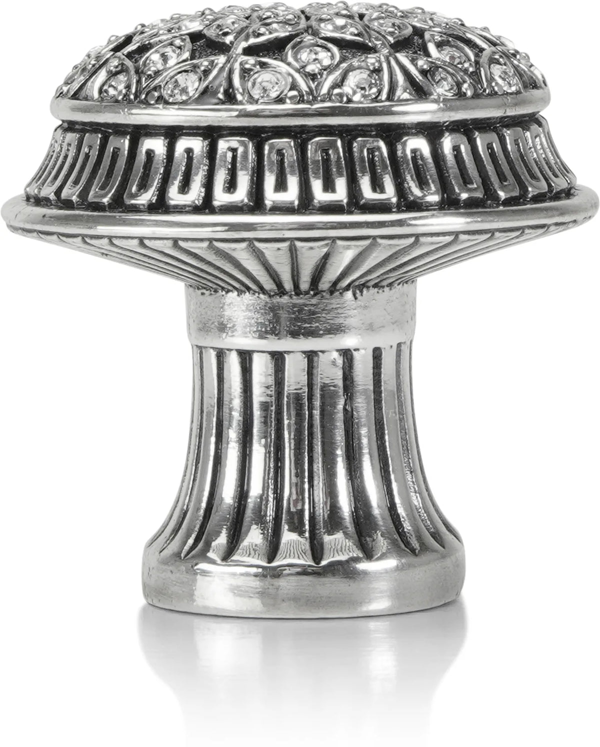 Hampton Knob, Clear Crystal Burnish Silver Finish 8529/16