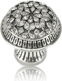 Hampton Knob, Clear Crystal Burnish Silver Finish 8529/16