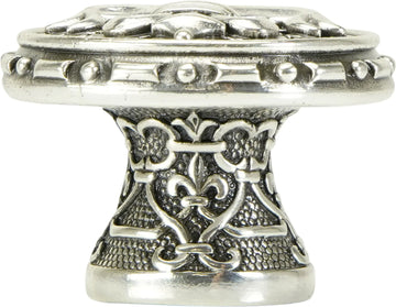 Fleur De Lis Knob, Busnished Silver 8537/6