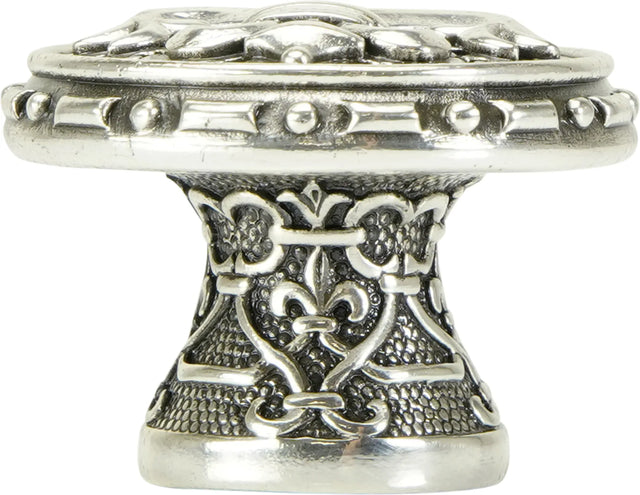 Fleur De Lis Knob, Busnished Silver 8537/6