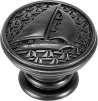Yacht Club Sailboat Knob, Matte Black 8539/4