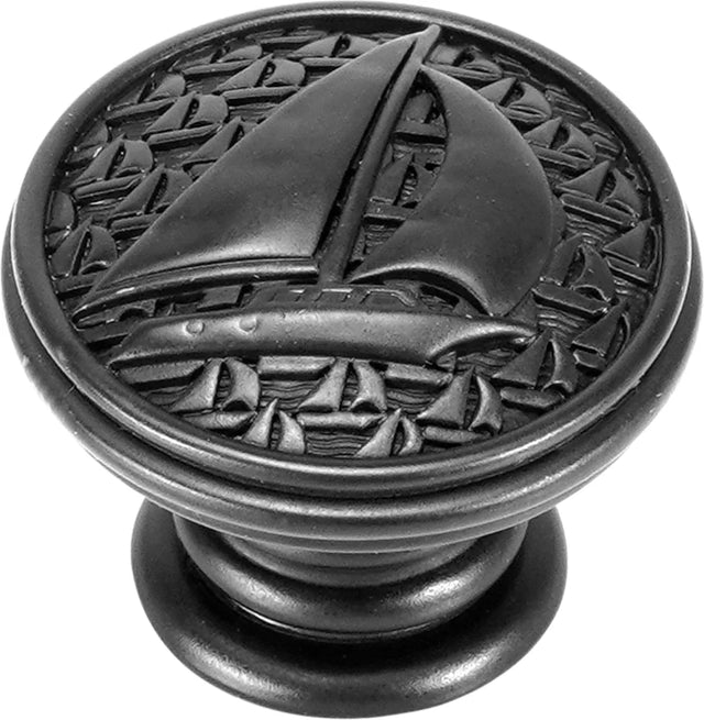 Yacht Club Sailboat Knob, Matte Black 8539/4