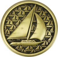 Yacht Club Sailboat Knob, Burnish Brass 8539BB