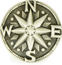 Yacht Club Compass Knob, Matte Silver 8540MS