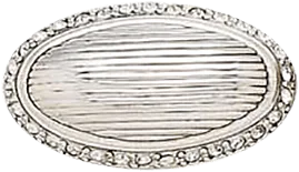 Edgar Berebi Cambridge Oval Knob Decorated With Clear Swarovski Crystals In Burnished Silver Plate 8560-16
