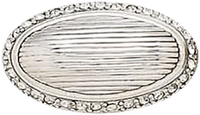 Edgar Berebi Cambridge Oval Knob Decorated With Clear Swarovski Crystals In Burnished Silver Plate 8560-16