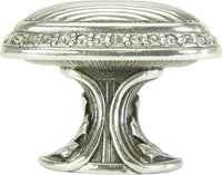Edgar Berebi Cambridge Oval Knob Decorated With Clear Swarovski Crystals In Burnished Silver Plate 8560-16