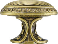 Edgar Berebi Cambridge Oval Knob Decorated With Light Colorado Topaz Swarovski Crystals In Burnished Brass Plate 8560BB