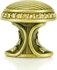Cambridge Round Knob, Lt. Colorado Topaz Crystal Burnish Brass Finish 8628BB