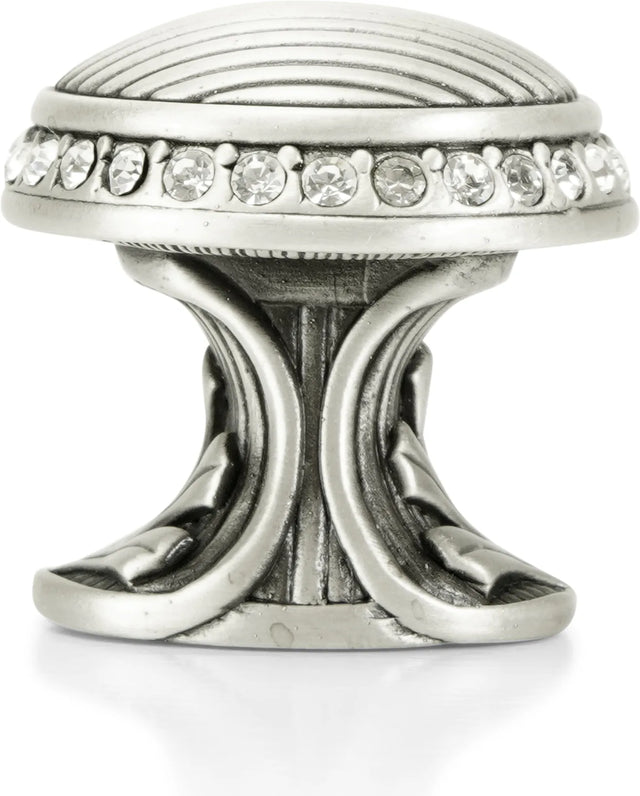 Cambridge Round Knob, Clear Crystal Matte Silver Finish 8628MS