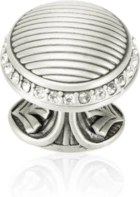 Cambridge Round Knob, Clear Crystal Matte Silver Finish 8628MS