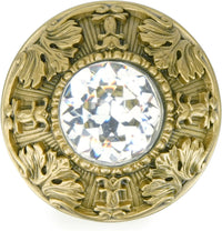 Hyde Park Knob, Decorated With Swarovski® Clear Crystal, Florentine Gold 8714FG