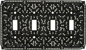 Switch Plates 4 Toggle Switch Cover, Clear Crystal 8818/4