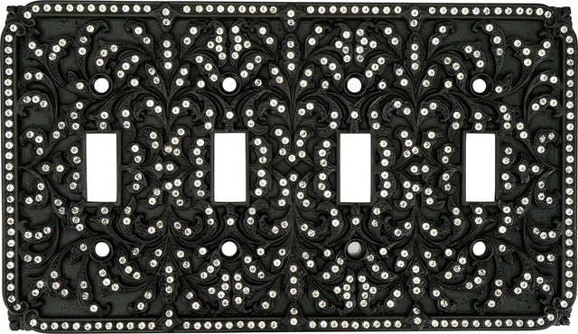 Switch Plates 4 Toggle Switch Cover, Clear Crystal 8818/4