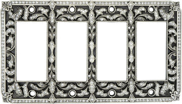 Switch Plates 4 Gfi Switch Cover, Clear Crystal 8824MS