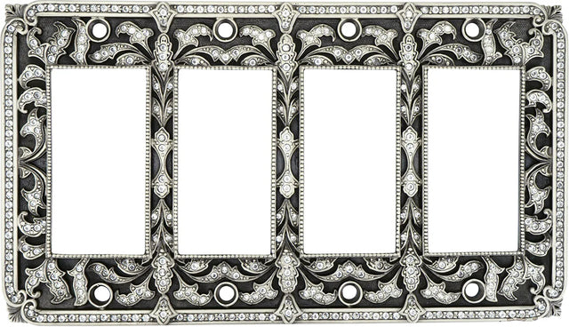 Switch Plates 4 Gfi Switch Cover, Clear Crystal 8824MS