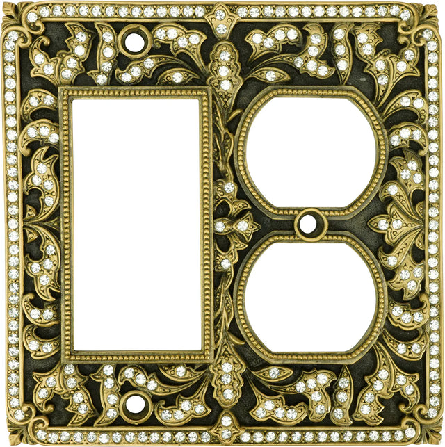 Switch Plates Single Gfi W/ Double Outlet, Clear Crystal 8906/1