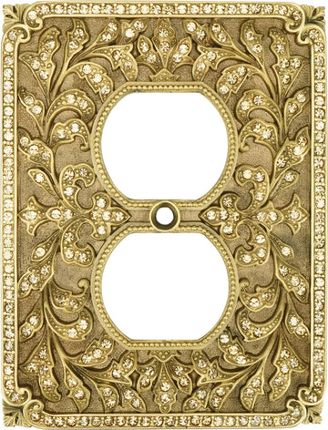 Switch Plates Dbl Outlet Switch Cover, Lt. Colorado Crystal 9587FG