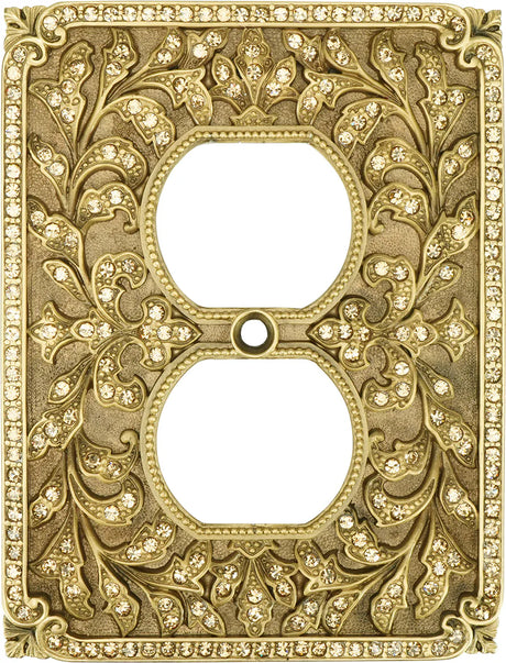 Switch Plates Dbl Outlet Switch Cover, Lt. Colorado Crystal 9587FG