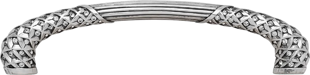 Florence 5'' cc Pull, Decorated With Swarovski® Clear Crystal, Burnished Silver 9845/16