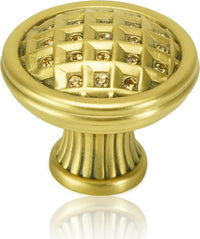 Florence Knob, Lt. Colorado Topaz Crystal Museum Gold Finish 9865/9