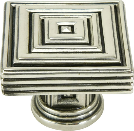 Edgar Berebi Innsbruck Square Knob In Burnished Silver Plate 9929-6