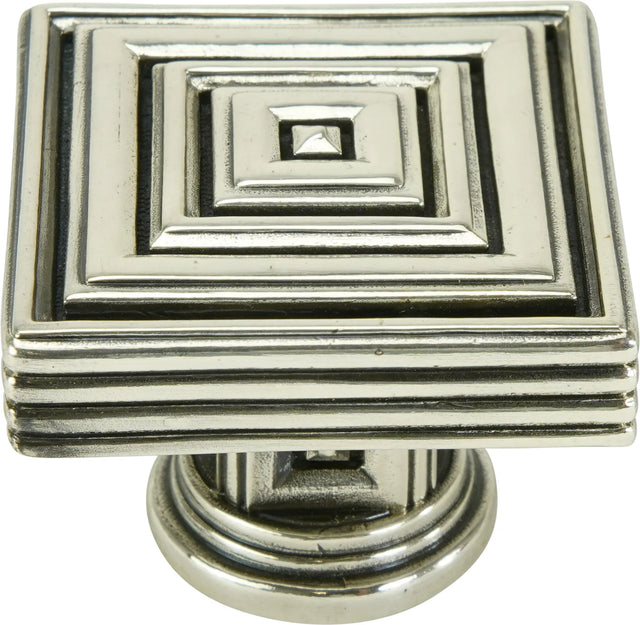 Edgar Berebi Innsbruck Square Knob In Burnished Silver Plate 9929-6