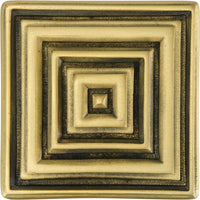 Edgar Berebi Innsbruck Square Knob In Florentine Gold Plate 9929FG
