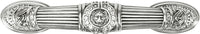 3'' cc Empire Pull W/ Horizontal Lion Motif, Clear Crystal, Burnish Silver Finish 9940/16