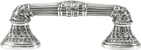 3'' cc Empire Pull W/ Horizontal Lion Motif, Clear Crystal, Burnish Silver Finish 9940/16
