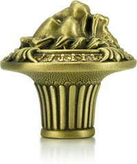 Lion In Winter Knob, Lt. Colorado Topaz Crystal, Burnish Brass Finish 9953BB