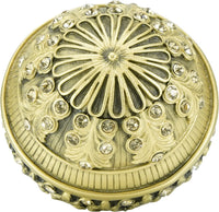 Wellington Knob, Decorated With Swarovski® Lt Colorado Topaz Crystals, Museum Gold Plate X7348FG
