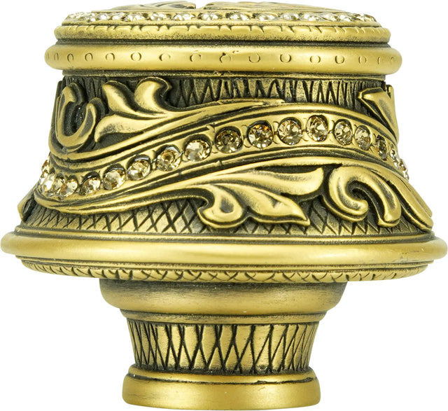 Portland Knob, Decorated With Swarovski® Lt Col Topaz Crystals, Museum Gold Plate X7349/9