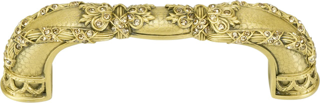 Newport 3-1/2'' cc Pull, Lt Colorado Topaz Crystals, Museum Gold Plate X7942/9