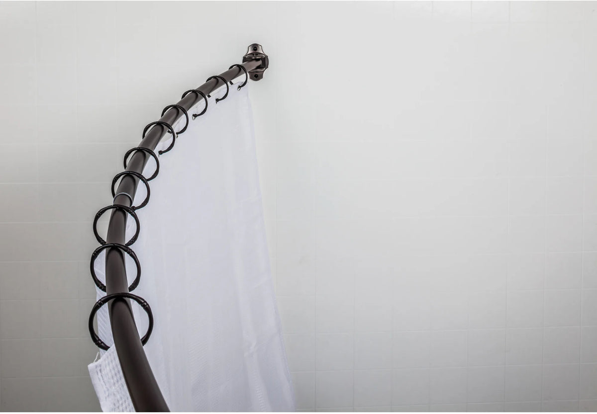 56''-72'' Brushed Oil Rubbed Bronze Adjustable Curved Shower Curtain Rod - Retail Packaged SR02-DBAC-R