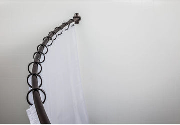 56''-72'' Brushed Oil Rubbed Bronze Adjustable Curved Shower Curtain Rod - Retail Packaged SR02-DBAC-R