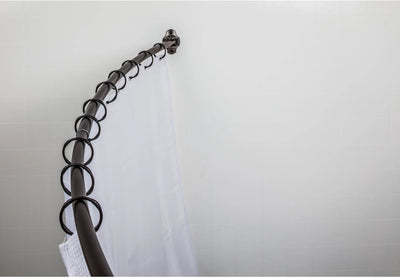 56''-72'' Brushed Oil Rubbed Bronze Adjustable Curved Shower Curtain Rod - Retail Packaged SR02-DBAC-R