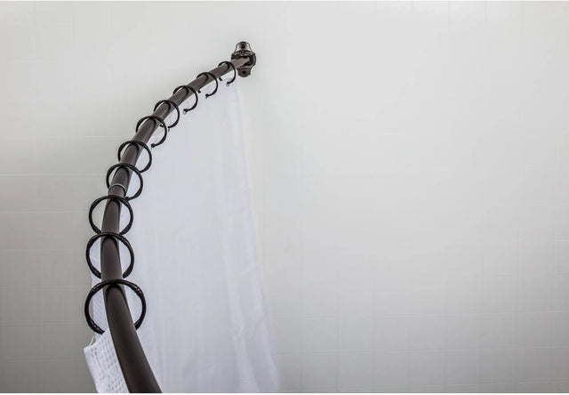 56''-72'' Brushed Oil Rubbed Bronze Adjustable Curved Shower Curtain Rod - Retail Packaged SR02-DBAC-R