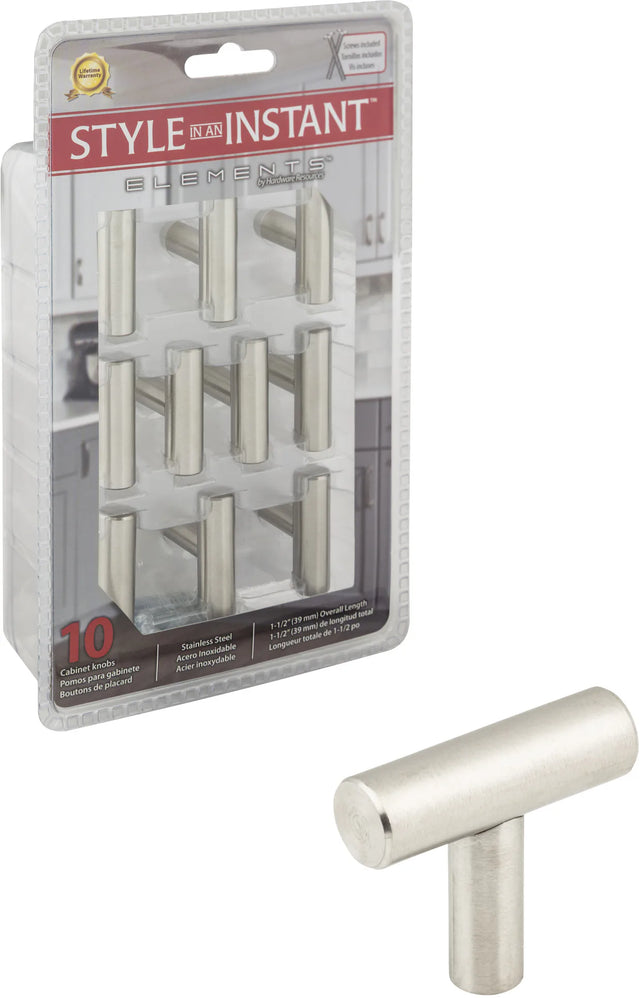 Retail Pack Hardware 1-9/16'' Length Bar Knob 39SS-R