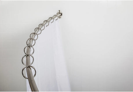 56''-72'' Satin Nickel Adjustable Curved Shower Curtain Rod - Retail Packaged SR02-SN-R