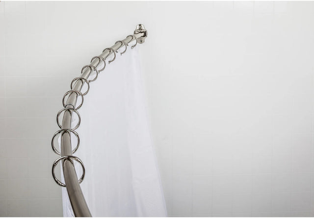 56''-72'' Satin Nickel Adjustable Curved Shower Curtain Rod - Retail Packaged SR02-SN-R