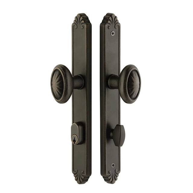 Tuscany Bronze Keyed Stretto 1-1/2" x 11-1/8" Narrow Trim Sideplate Lock 6444NALH