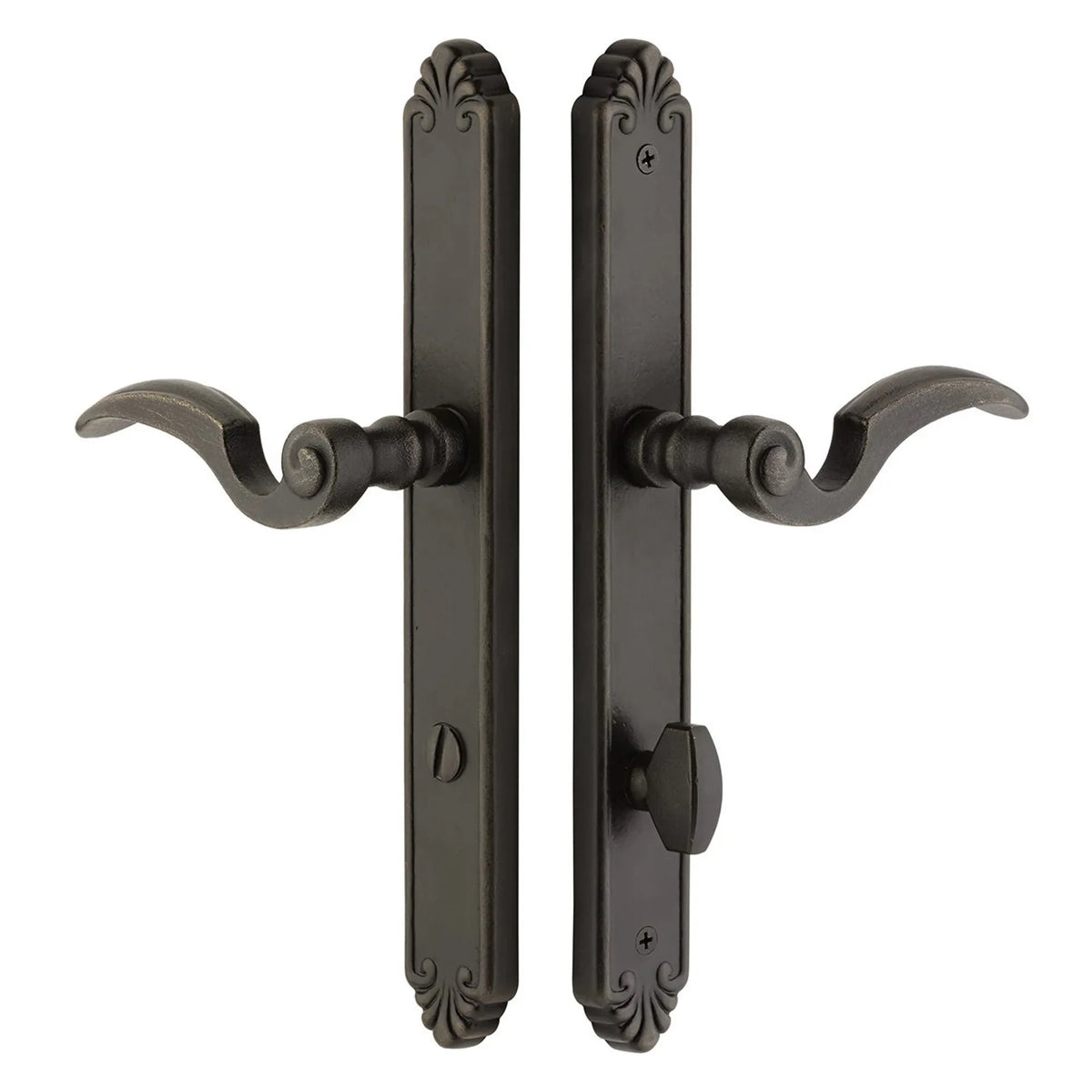 Tuscany Bronze Non-Keyed Stretto 1-1/2" x 11-1/8" Narrow Trim Sideplate Lock 6143NALH