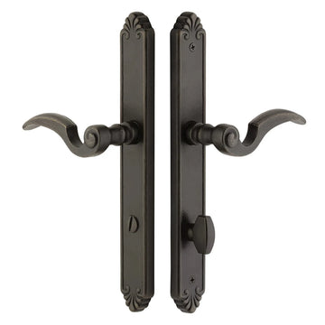 Tuscany Bronze Non-Keyed Stretto 1-1/2" x 11-1/8" Narrow Trim Sideplate Lock 6143NALH